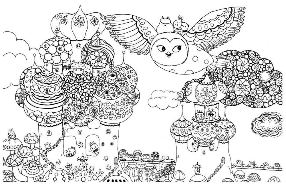 A Million Owls Coloring Book