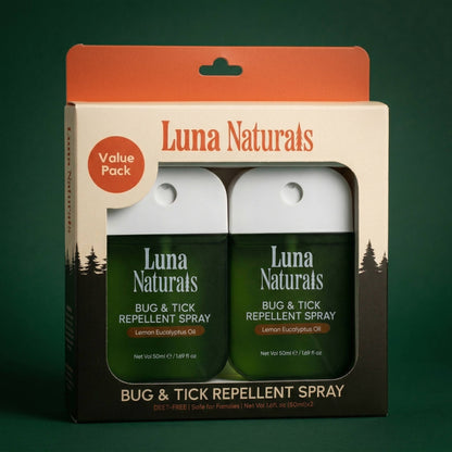 Luna Naturals - Bug & Tick Repellent Spray | Lemon & Eucalyptus Oil | 2 Pack