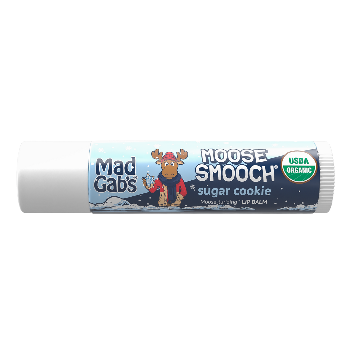 Mad Gab's - 3PK Organic Holiday Moose Smooch Lip Balm Assorted Peg