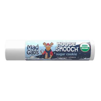 Mad Gab's - 3PK Organic Holiday Moose Smooch Lip Balm Assorted Peg