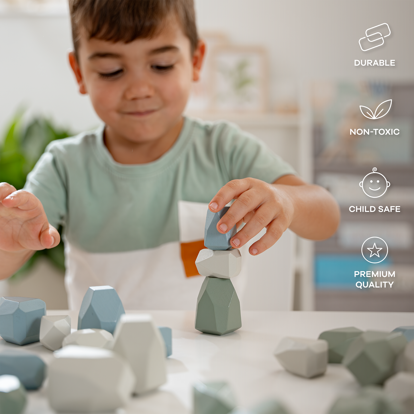 Wooden Stacking Stones | Boy Pack