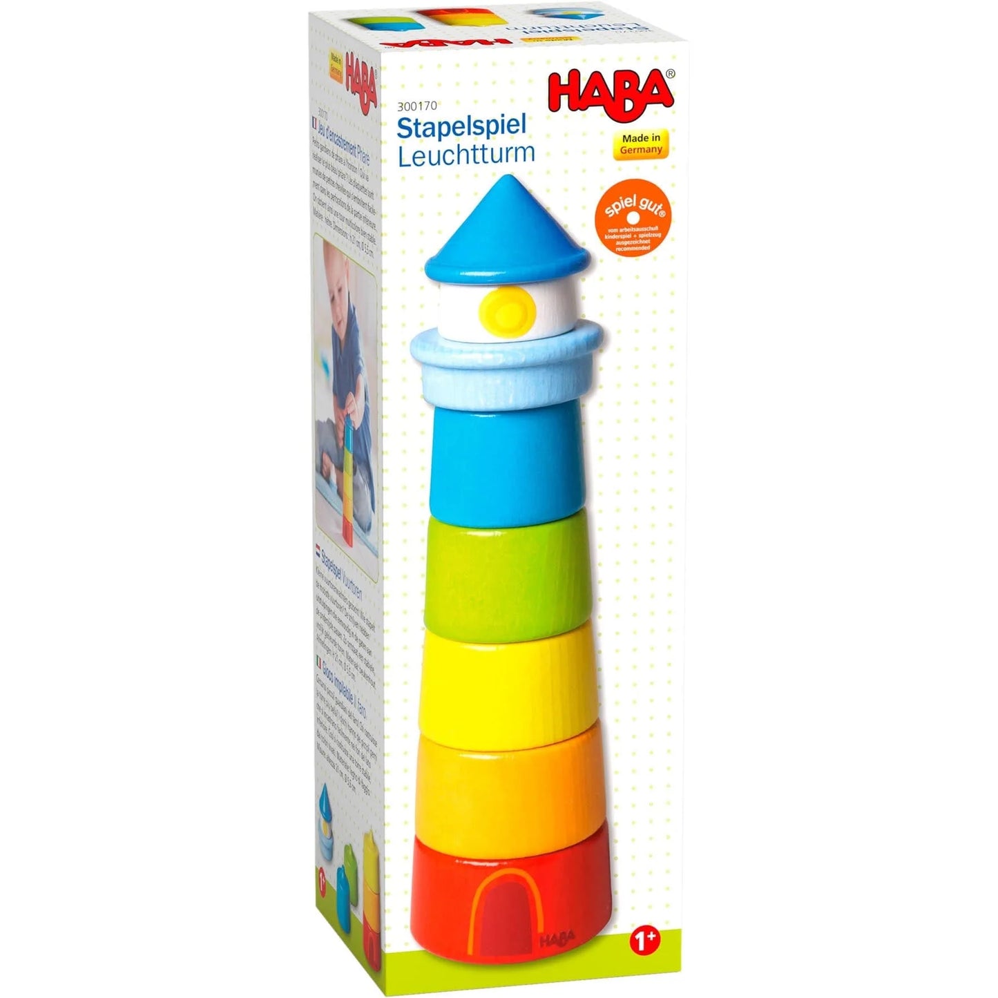 Lighthouse Wooden Rainbow Stacker by HABA