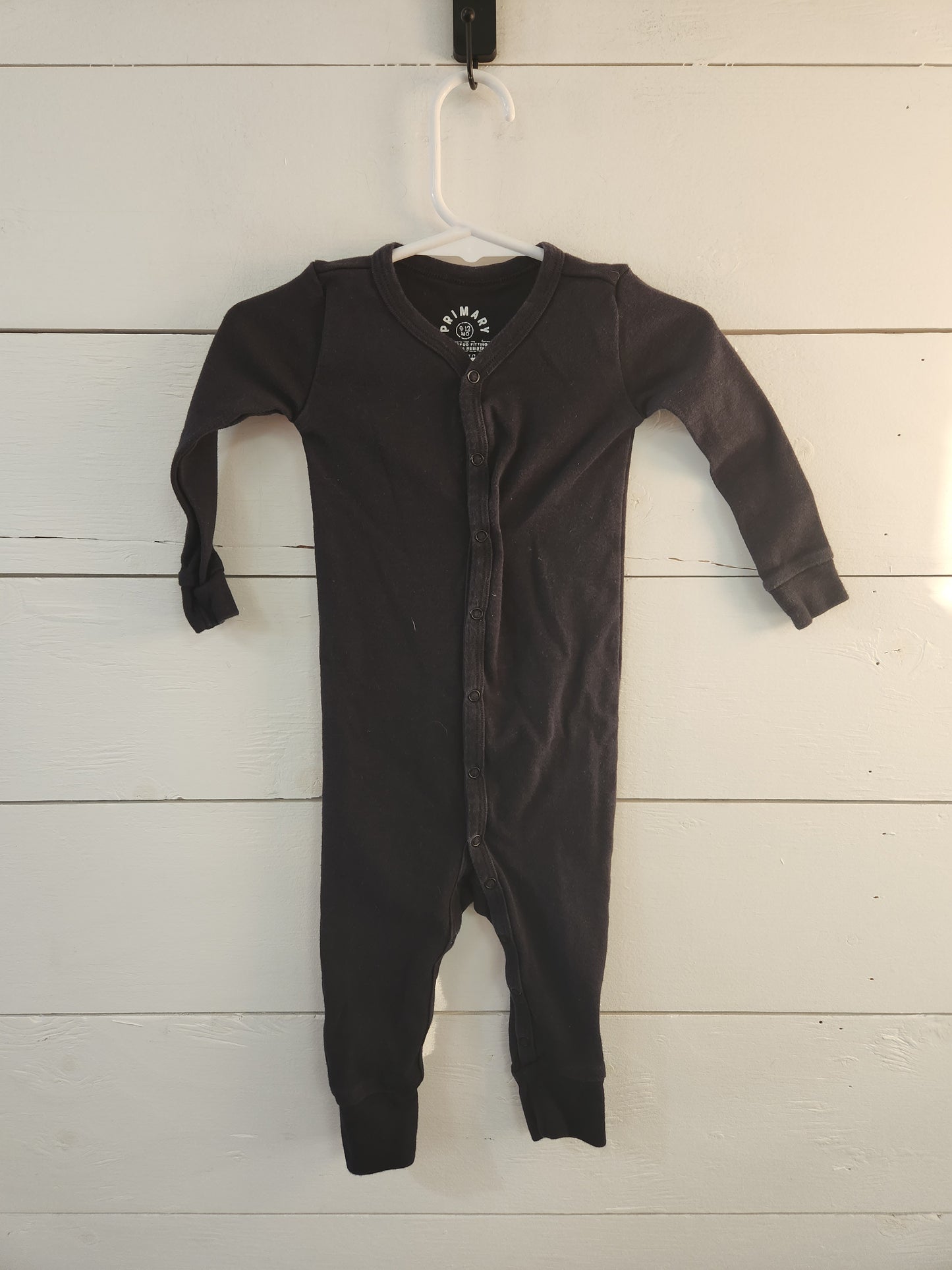 Size 9-12m | Primary Black Organic Cotton Romper