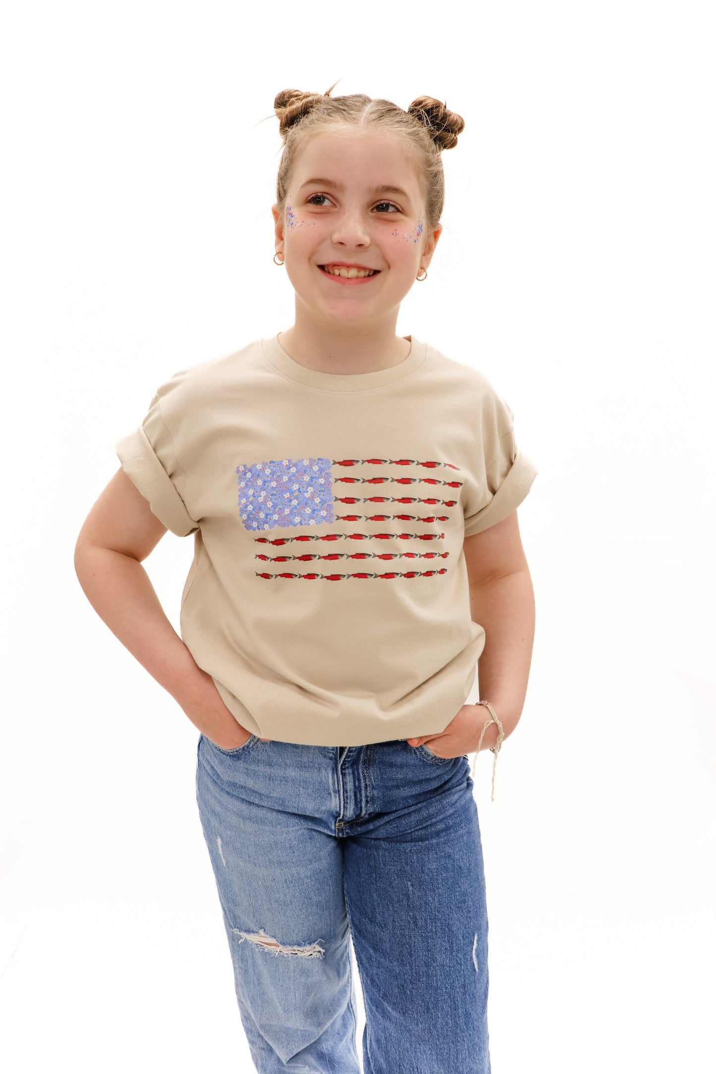 Youth "Wild & Free" American Flag Graphic