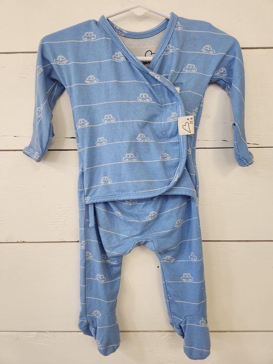Size 0-3m | Bonsie Baby Pajamas - Blue Cars