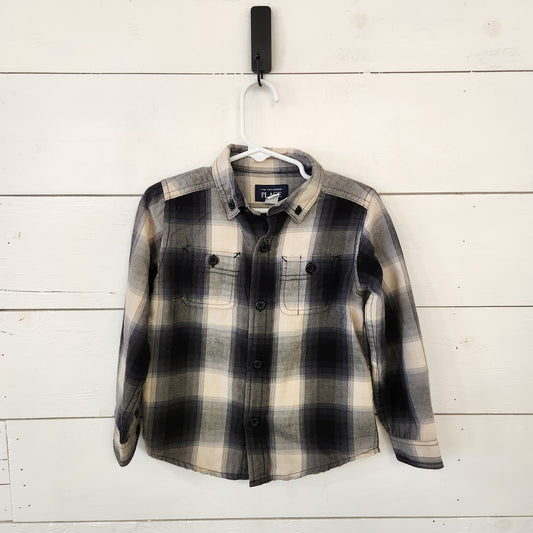 Size 3t | Place Black & Cream Plaid Buttondown