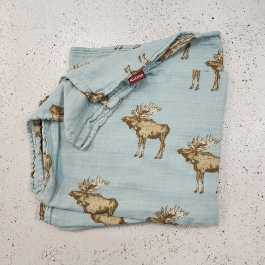 Size os | Milkbarn Muslin Moose Swaddle