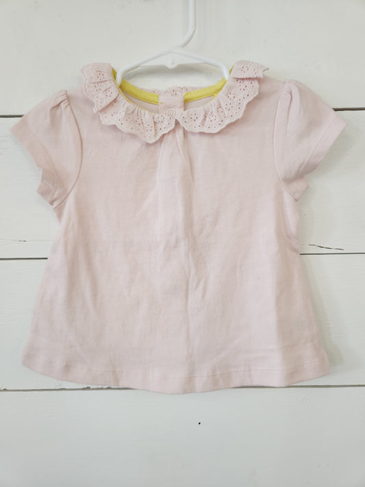 Size 6-12m | Baby Boden Detailed Collared Pink Shirt