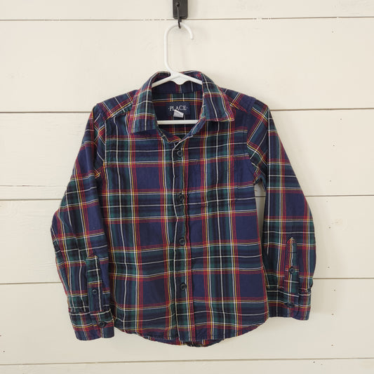 Size 4t | Place Navy Plaid Buttondown