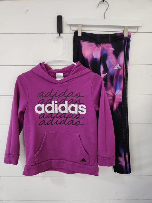 Size 7-8 | Adidas Hoodie/ Leggings Set *stain