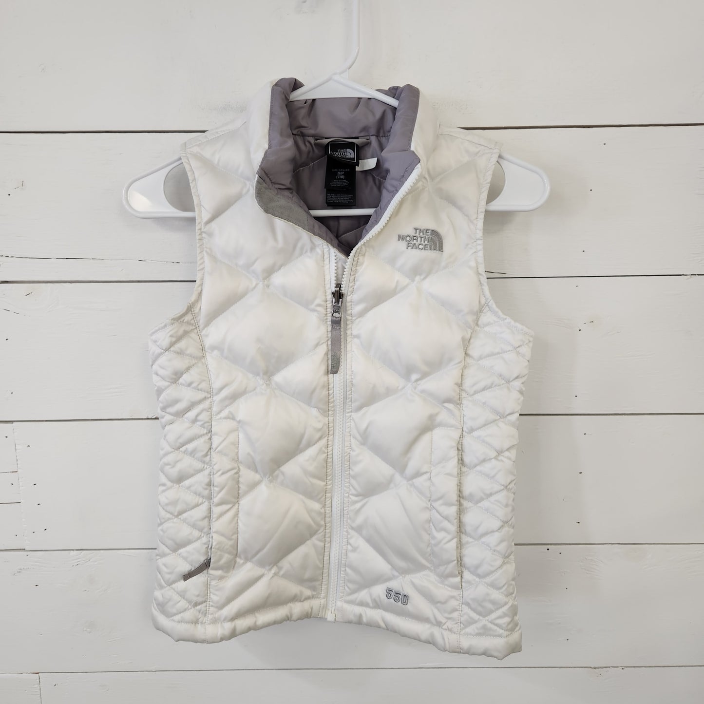 Size 7-8 | The North Face White Vest *staining