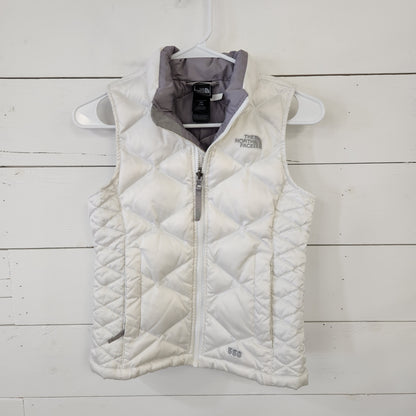 Size 7-8 | The North Face White Vest *staining