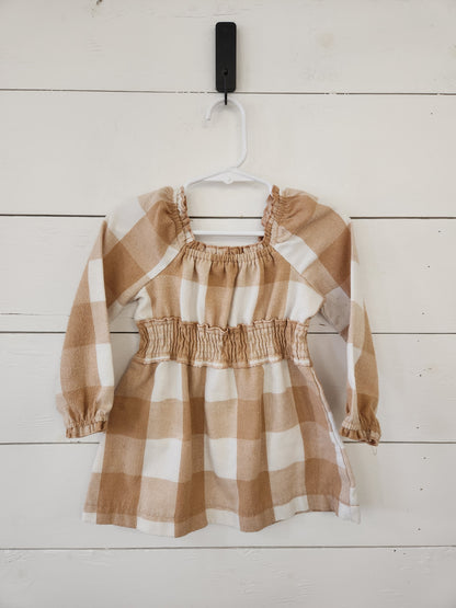 Size 24m | Btween Buffalo Check Tan Dress *piling
