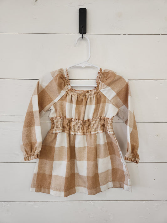 Size 24m | Btween Buffalo Check Tan Dress *piling