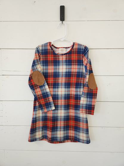 Size 4-5 | Grace & Emma Plaid Patch Elbow Dress *piling