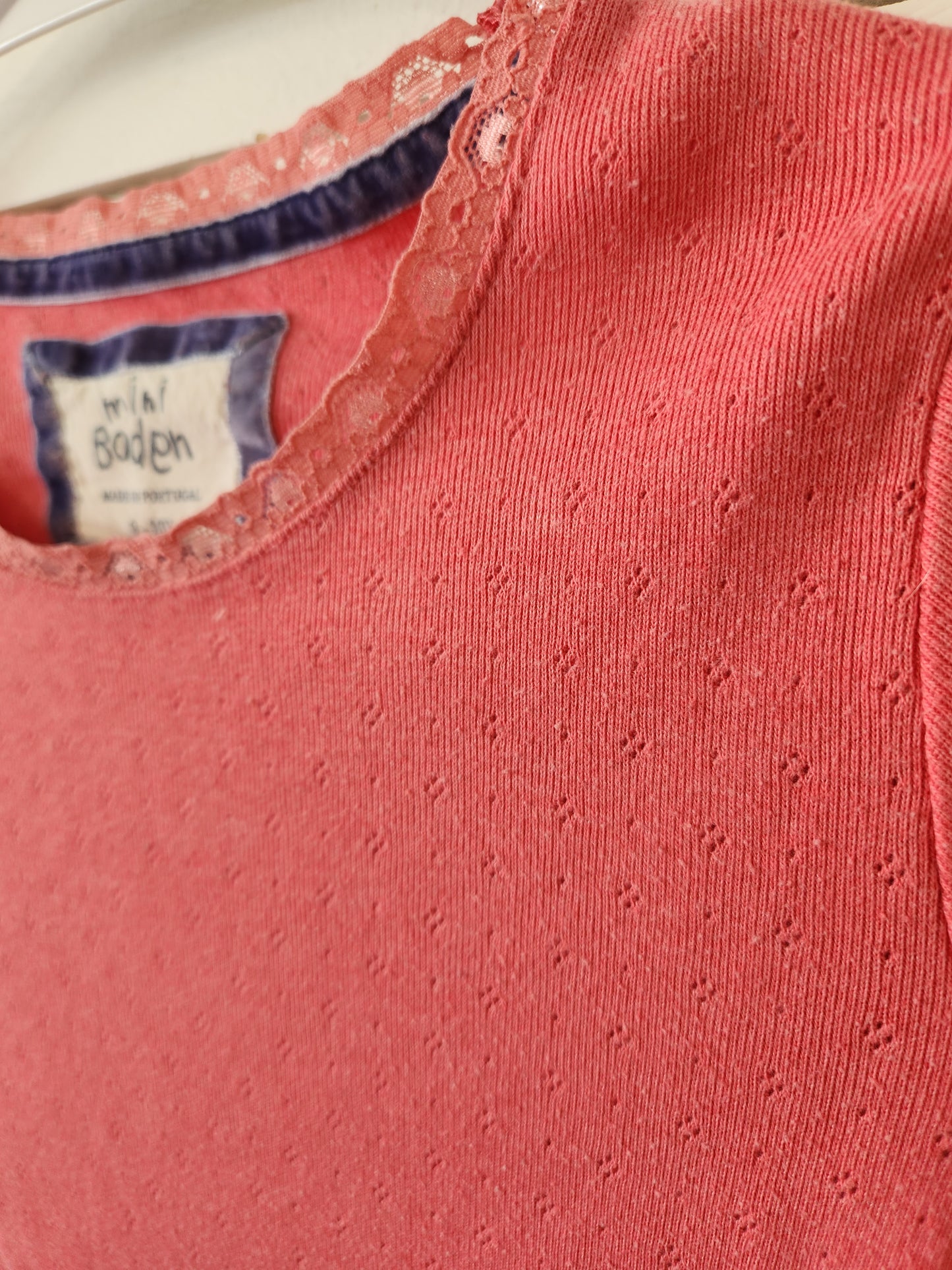 Size 9-10 | Mini Boden Pink Lace Trimmed Shirt