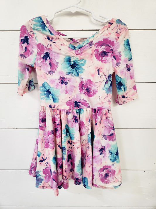 Size 2t | DotDotSmile Purple Floral Dress
