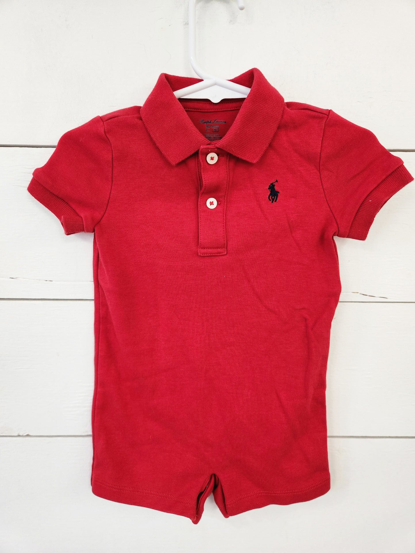 Size 9m | Ralph Lauren Soft Cotton Polo Shortall