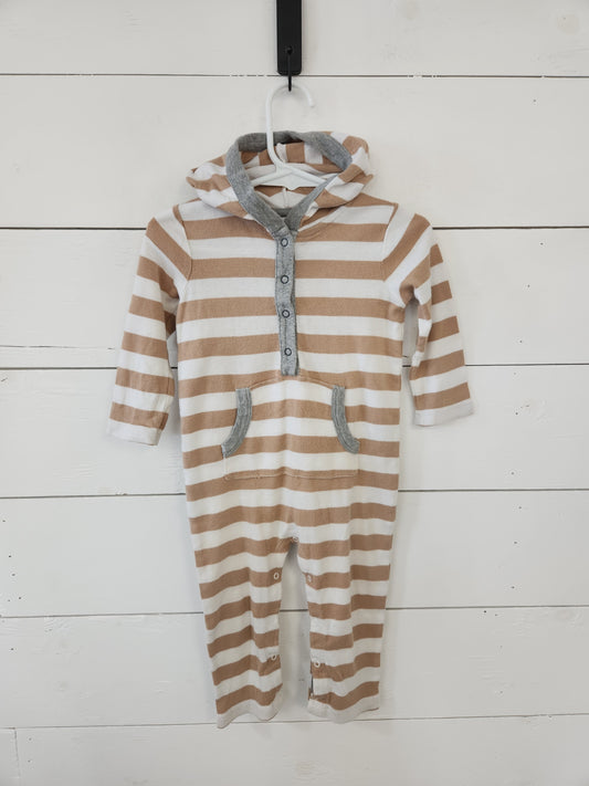 Size 12m | Nordstrom Baby Tan Striped Romper