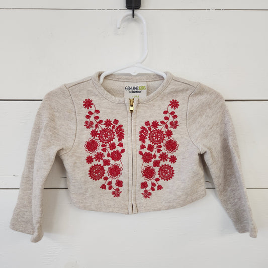 Size 12m | Oshkosh Zip-Up Cardigan