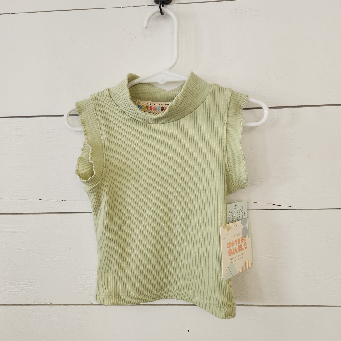 Size 2t | Dot Dot Smile Green Ribbed Tank NWT