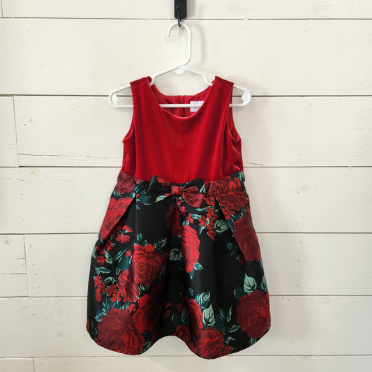 Size 4t | Place Red & Black Floral Dress