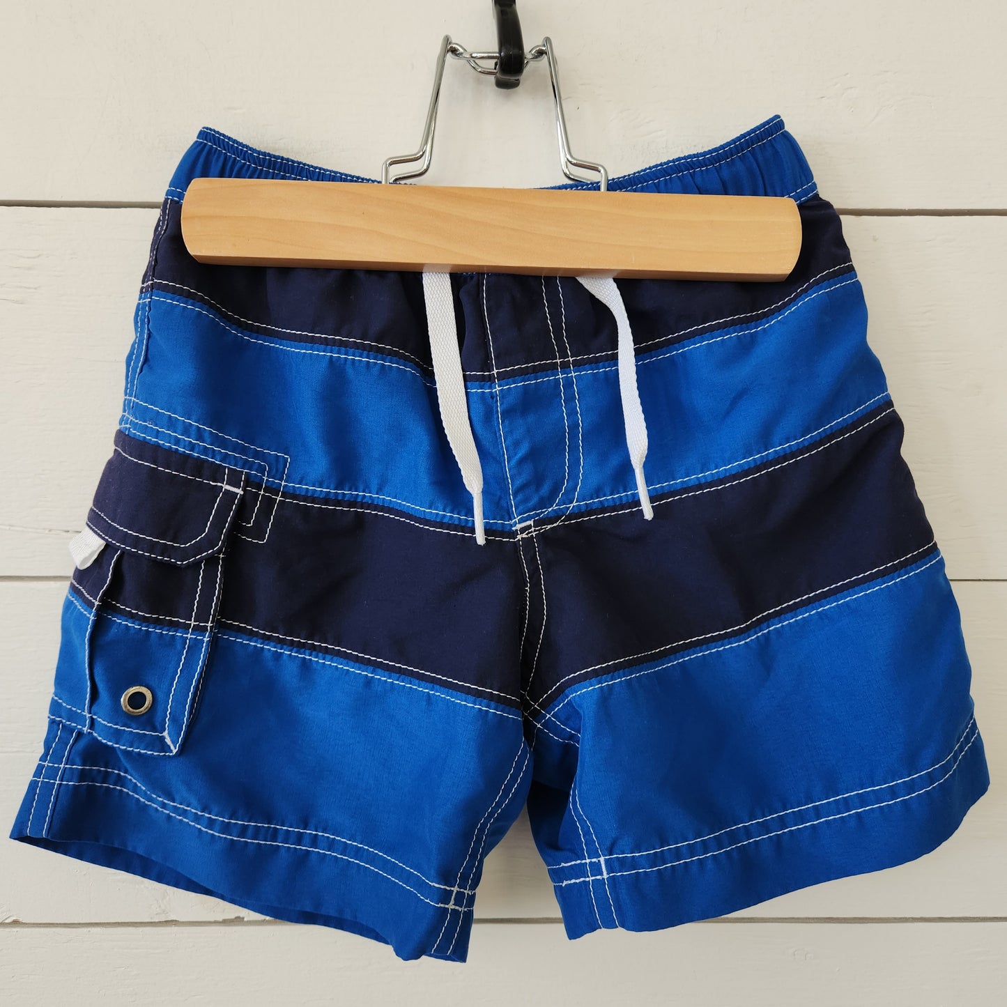 Size 4T | Hanna Andersson blue striped swim trunks