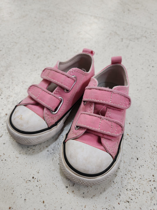 Size 7 | Converse Pink Velcro Shoes
