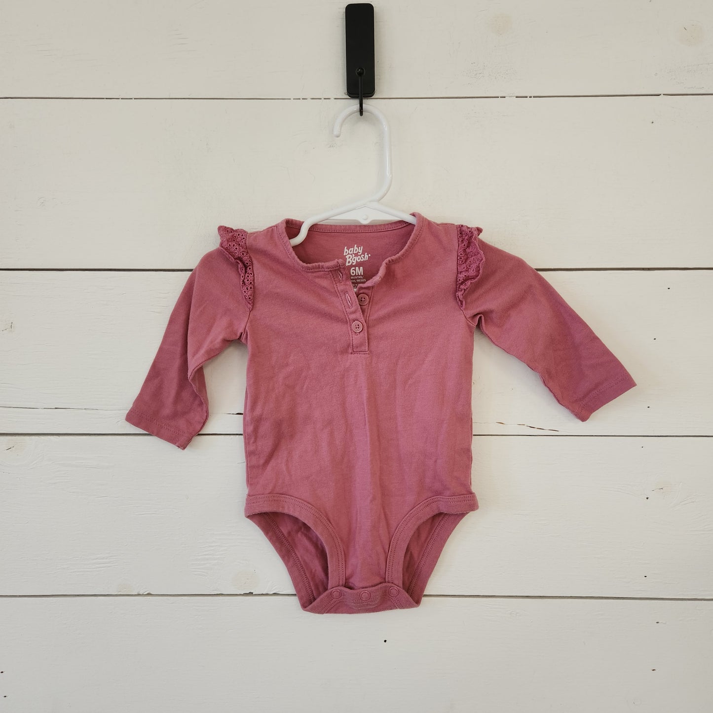Size 6m | B'Gosh Pink Ruffle Sleeve Bodysuit