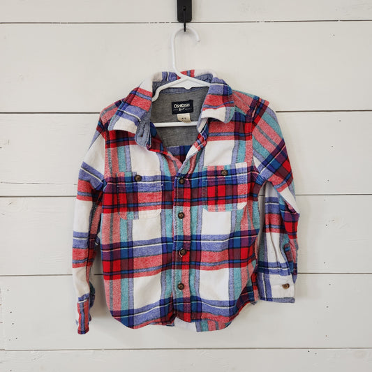 Size 4-5 | Osh Kosh Red & Blue Plaid Flannel
