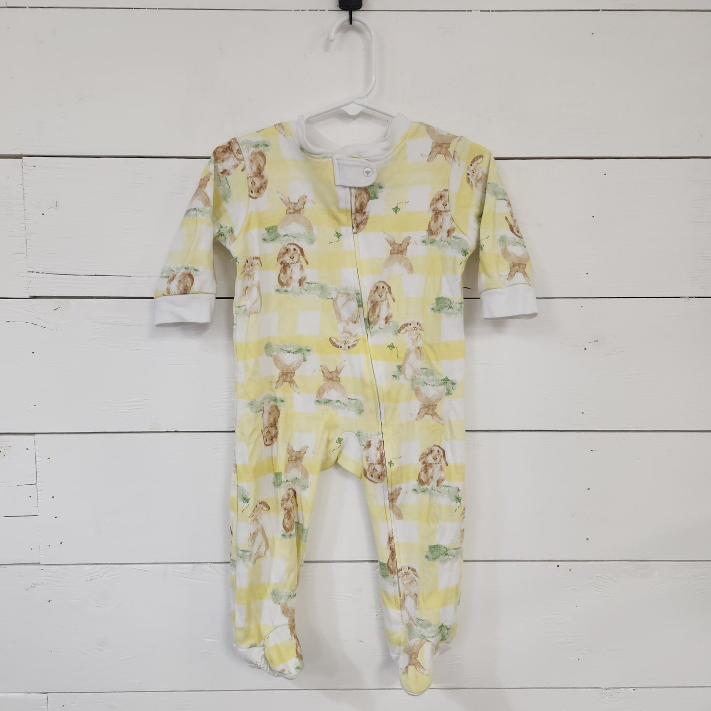 Size 6-9m | Burt's Bees Yellow Rabbit Footie