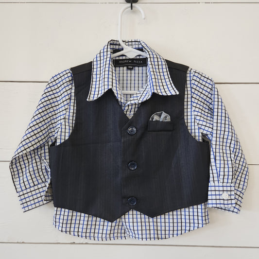 Size 18m | Andrew Fezza Button Up w/ Vest