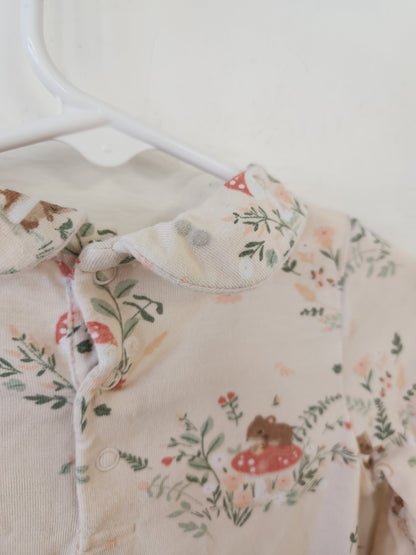 Size 18-24m | Angel Dear Mouse & Mushroom Collared Bodysuit *stain