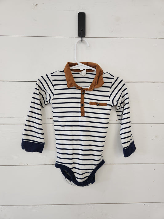 Size 12-18m | H&M Navy Striped Bodysuit