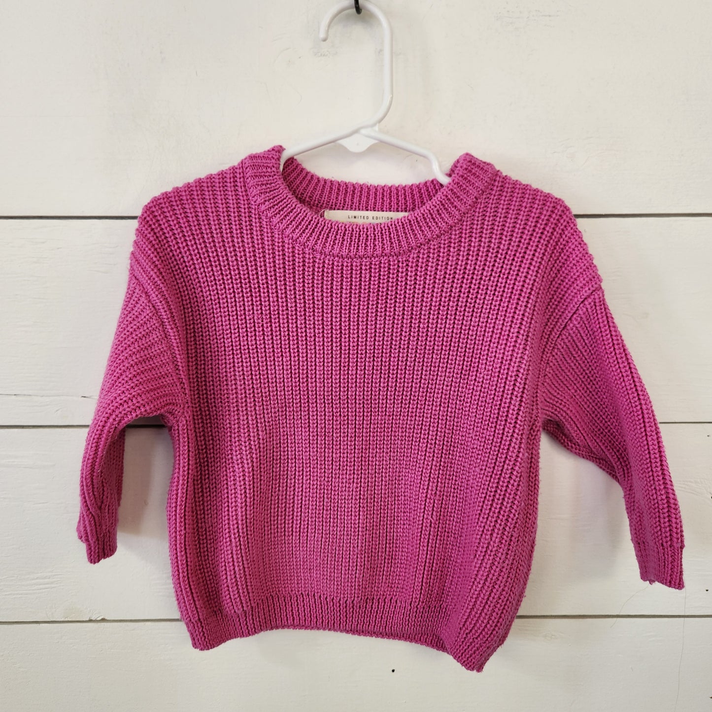 Size 12-24m | Dot Dot Smile Pink Knit Sweater *small snags