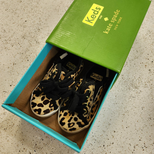 Size 5m | Kate Spade Keds Kickstart Jr. Cheetah Print Shoes NIB