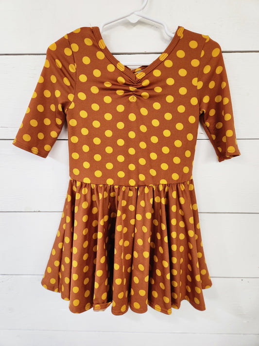 Size 2t | DotDotSmile Orange Polkadot Dress