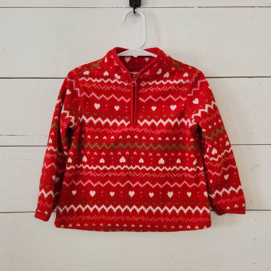 Size 2t | Osh Kosh Red Heart 1/4 Zip Fleece