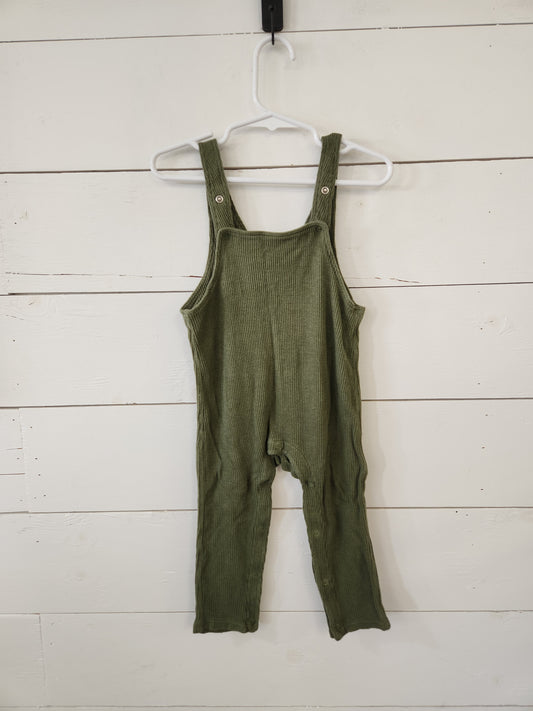 Size 12-18m | Angel Dear Green Waffle Knit Overalls