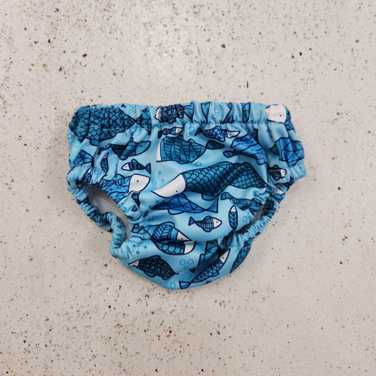 Size M | The Honest Co Blue Fish Diaper Cover