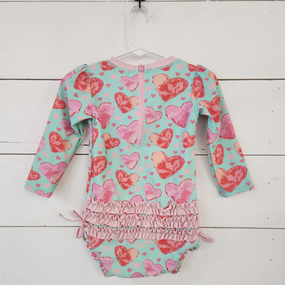 Size 18-24m | Ruffle Butts Heart Swimsuit