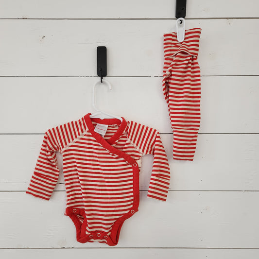 Size 0-3m | Hanna Andersson Red Striped Set