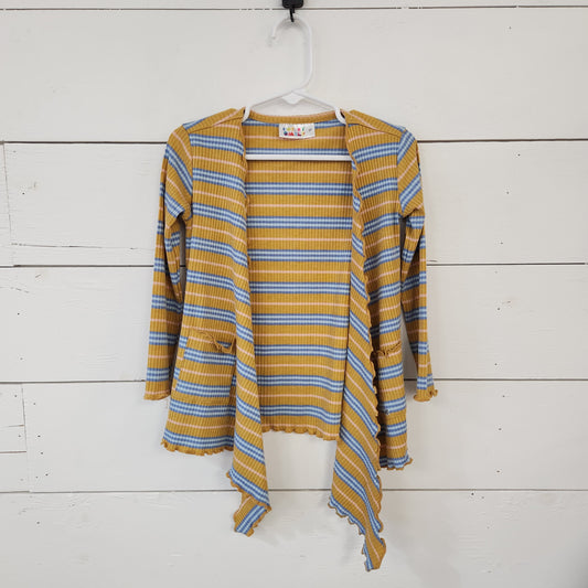 Size 2t | Dot Dot Smile Mustard & Blue Cardigan