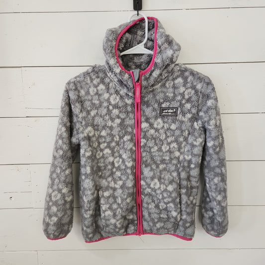 Size 7-8 | Eddie Bauer Grey & Pink Fleece Zip Up *wear