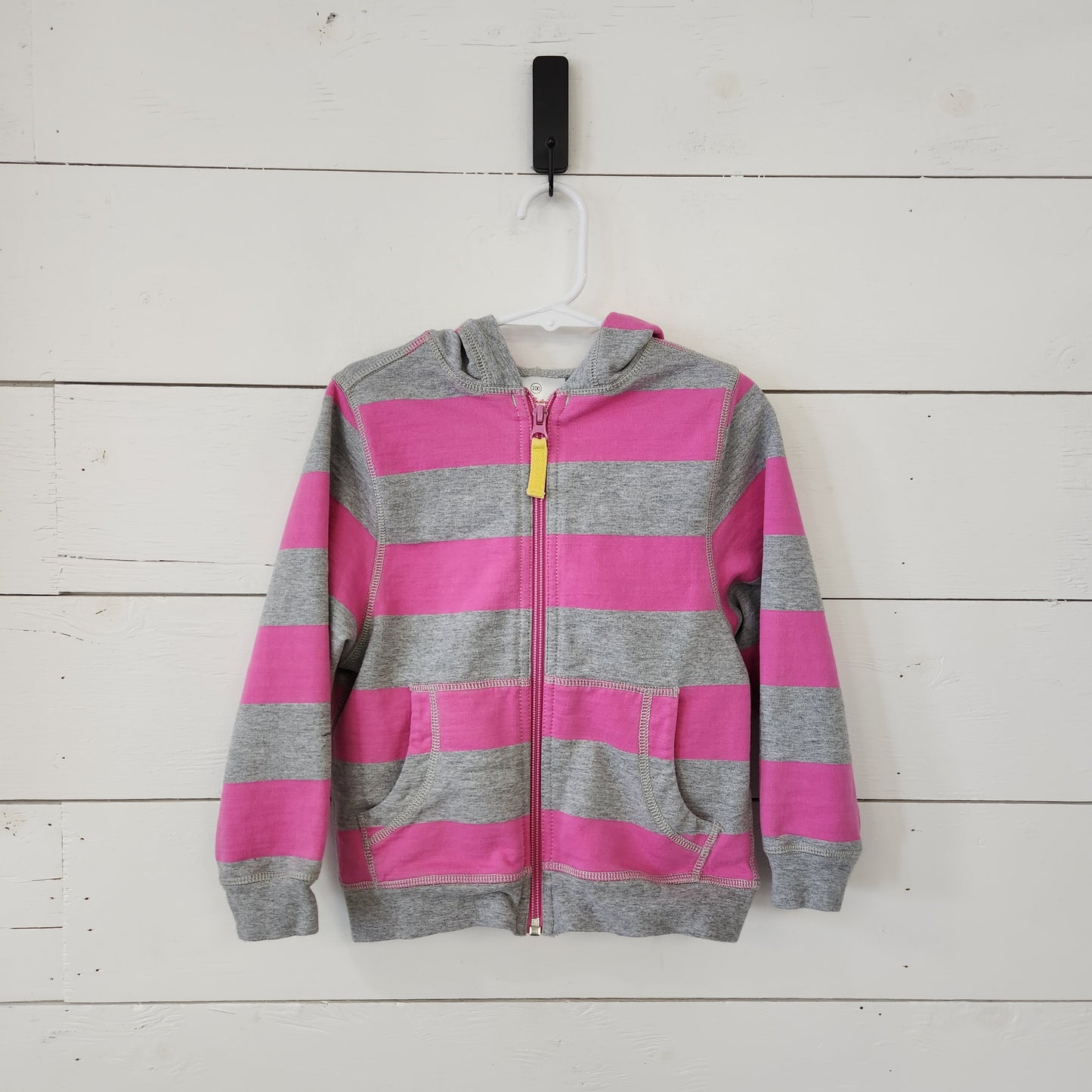 Size 4t | Hanna Andersson Grey & Pink Zip Up Hoodie