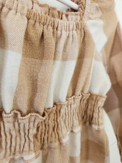 Size 24m | Btween Buffalo Check Tan Dress *piling