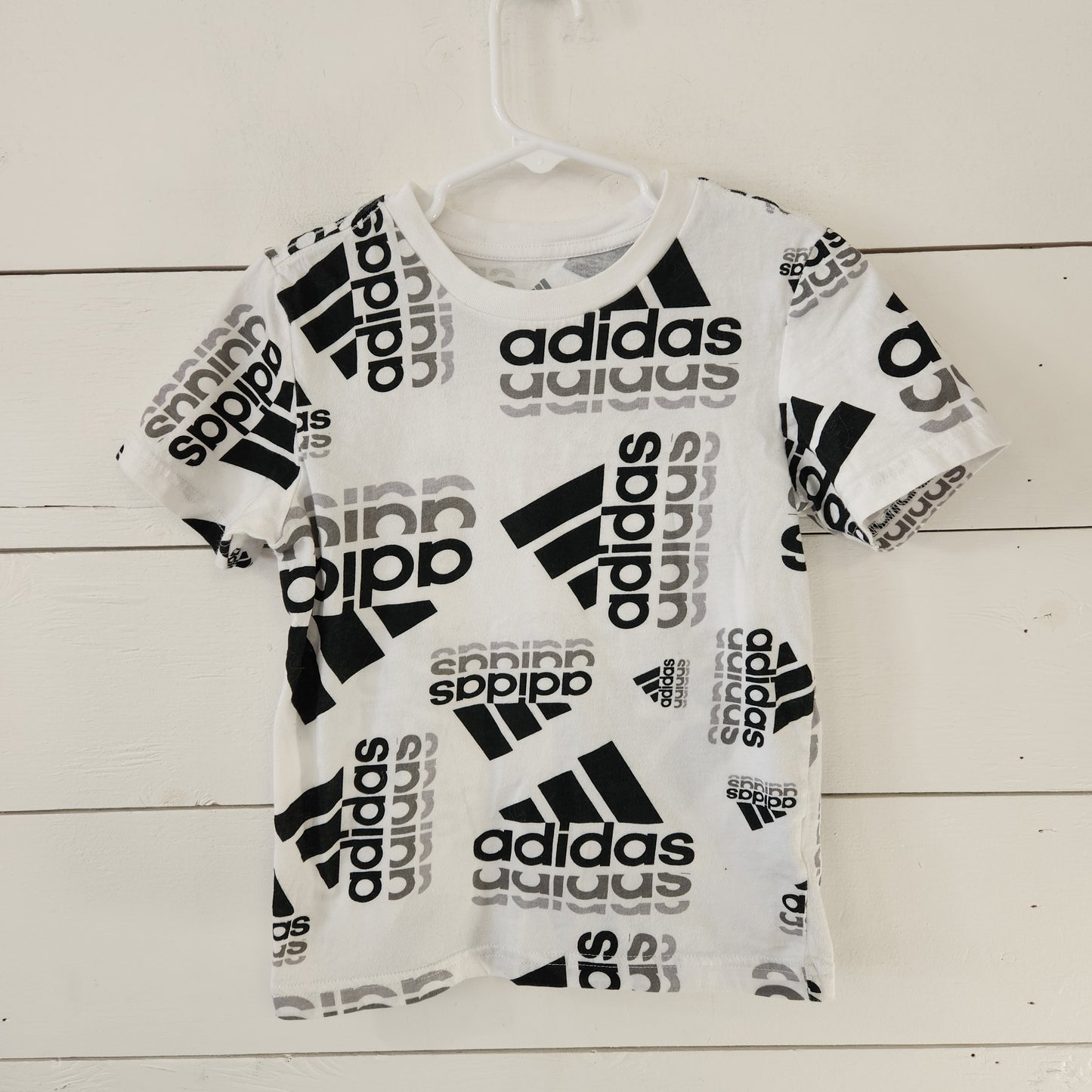 Size 5 | Adidas White & Black T-Shirt