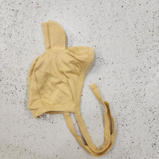 Size 0-3m | Kate Quinn Bamboo Yellow Bonnet with Ears