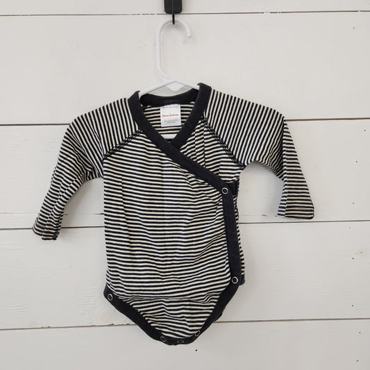 Size 3-6m | Hanna Andersson Black Striped Bodysuit
