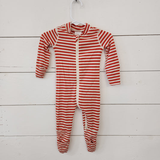Size 0-3m | Hanna Andersson Red Striped Footie